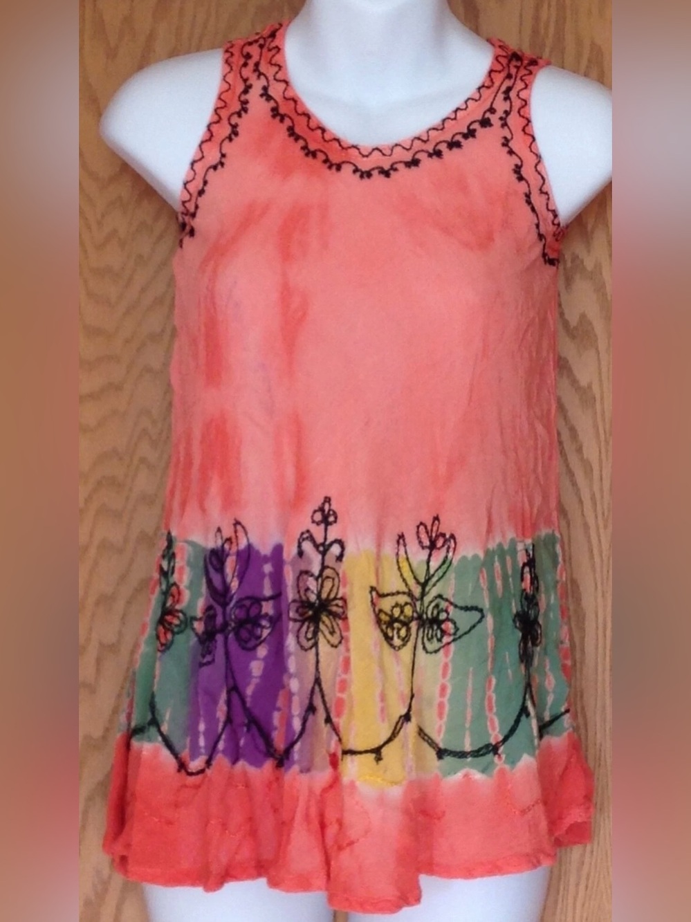 India Boutique Sundress Girls Size 6/7 Sleeveless Embroidered Summer Dress
